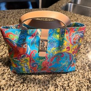 Ralph Lauren Blue Label Multicolor Paisley Tote